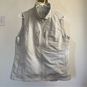Scottevest Full Zip Neutral Beige T.E.C Vest Women’s Size Large Travel Gorpcore